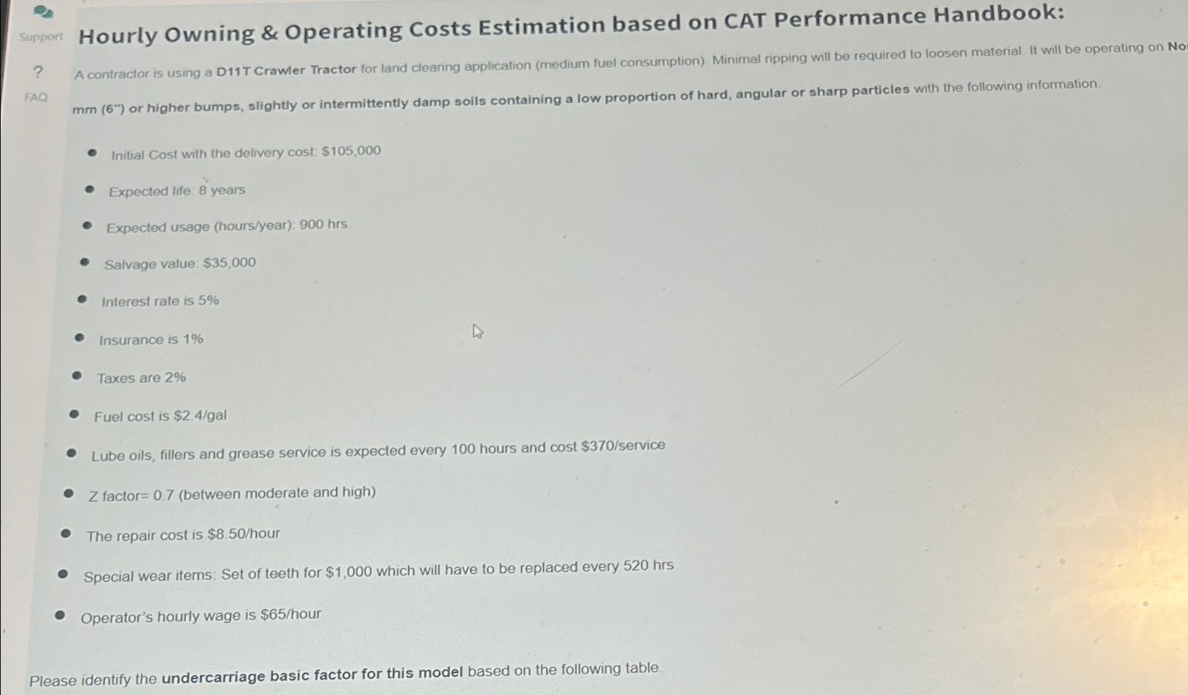  support Hourly Owning & Operating Costs Estimation based on CAT Performance