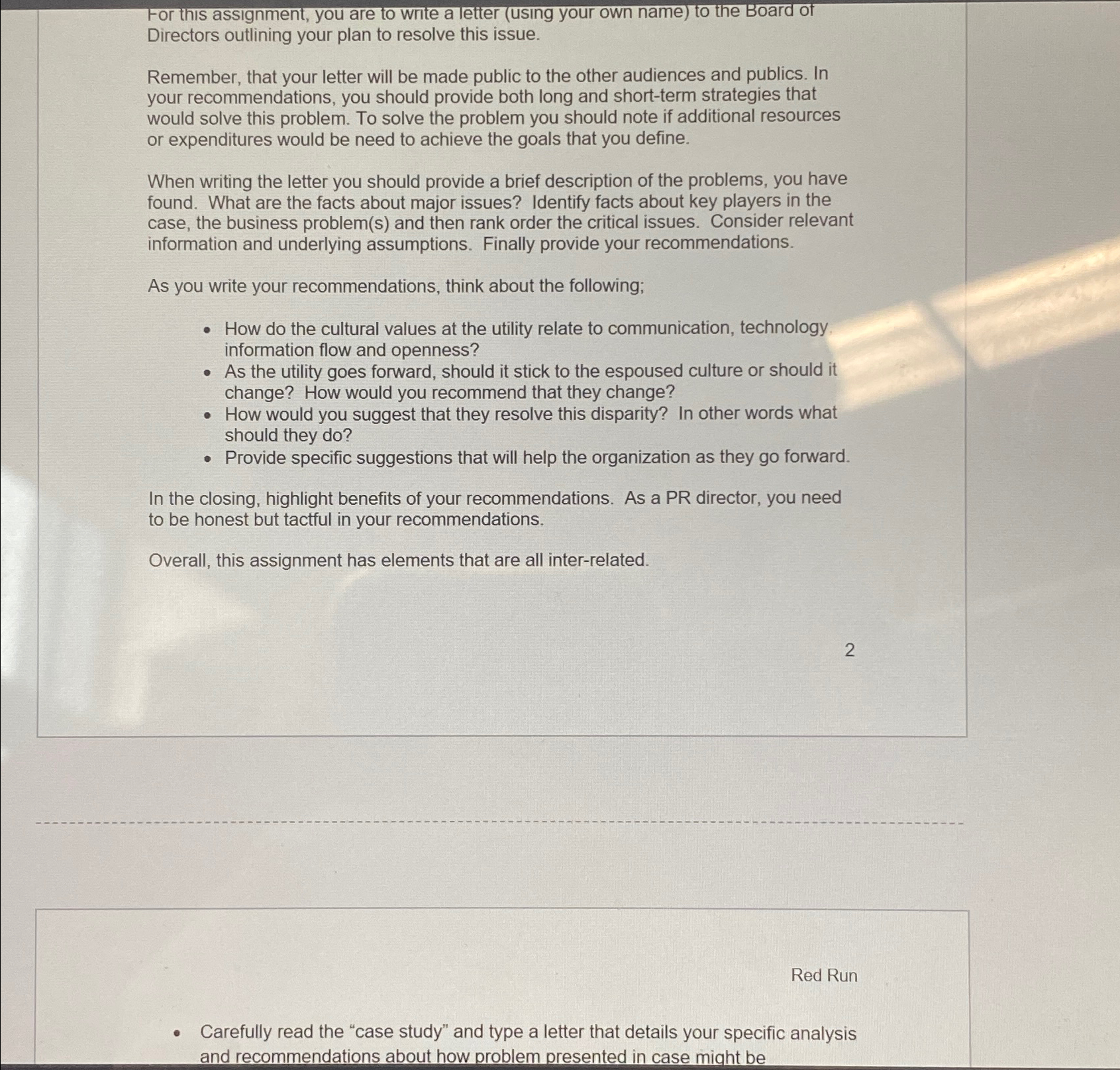  For this assignment, you are to wnte a letter (using your