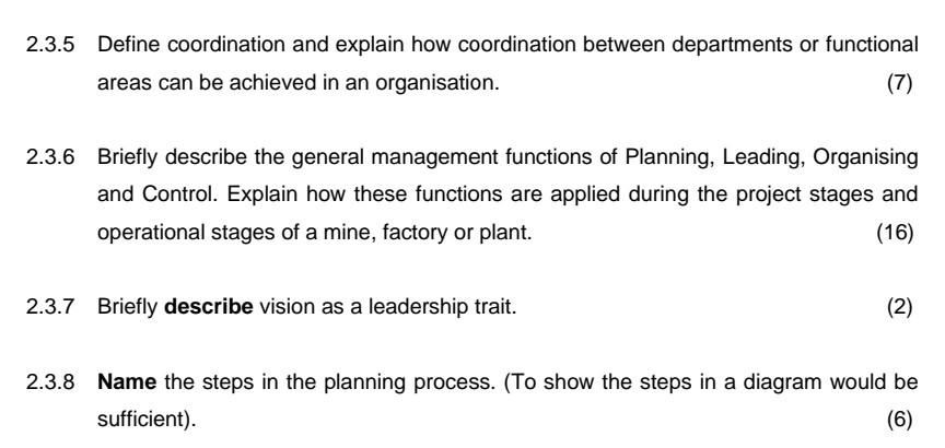  2.3.5 Define coordination and explain how coordination between departments or functional