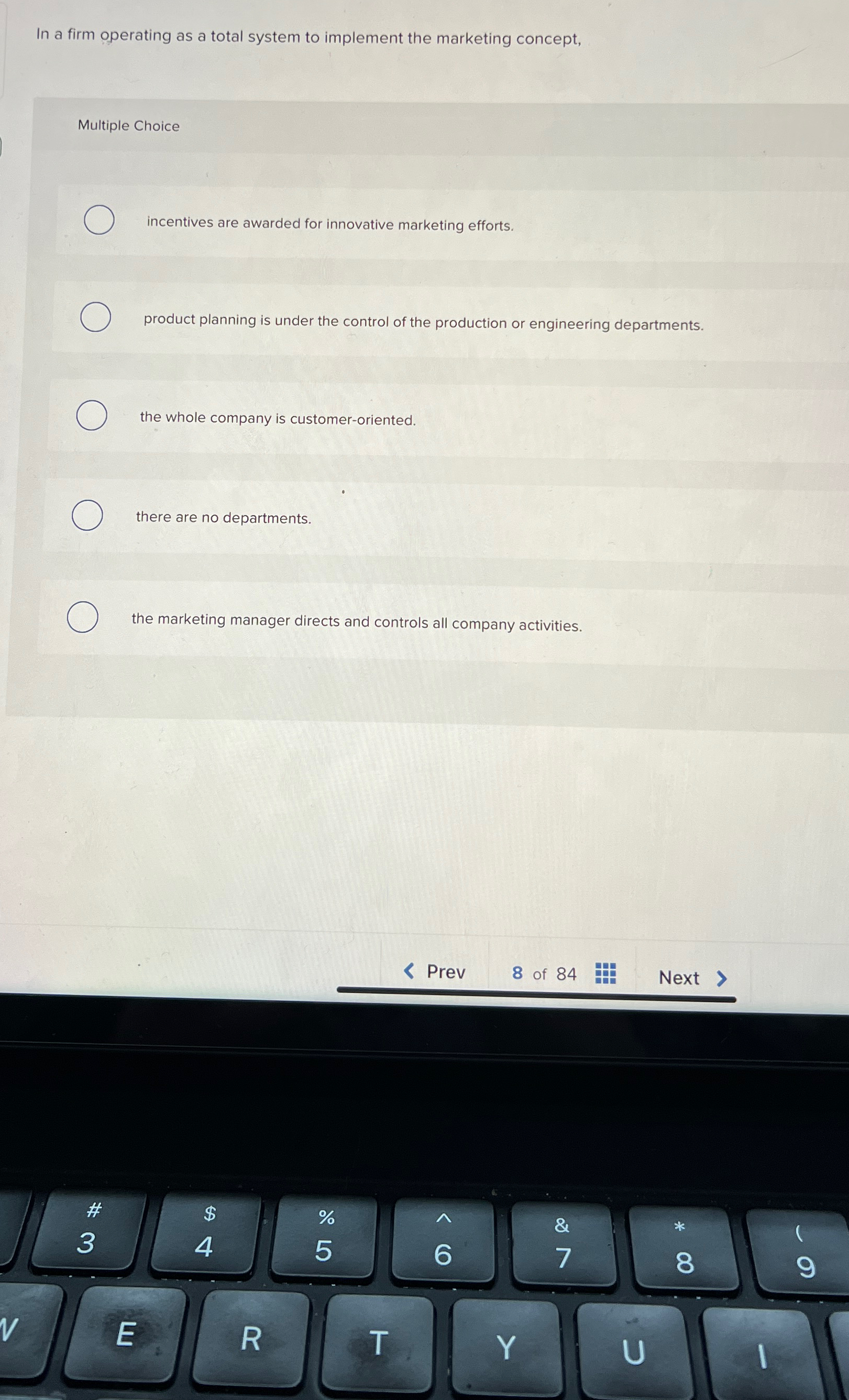  In a firm operating as a total system to implement the