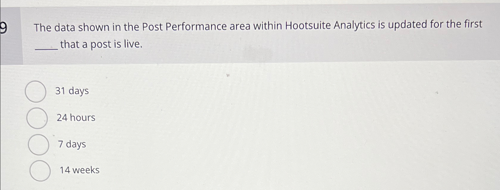  The data shown in the Post Performance area within Hootsuite Analytics