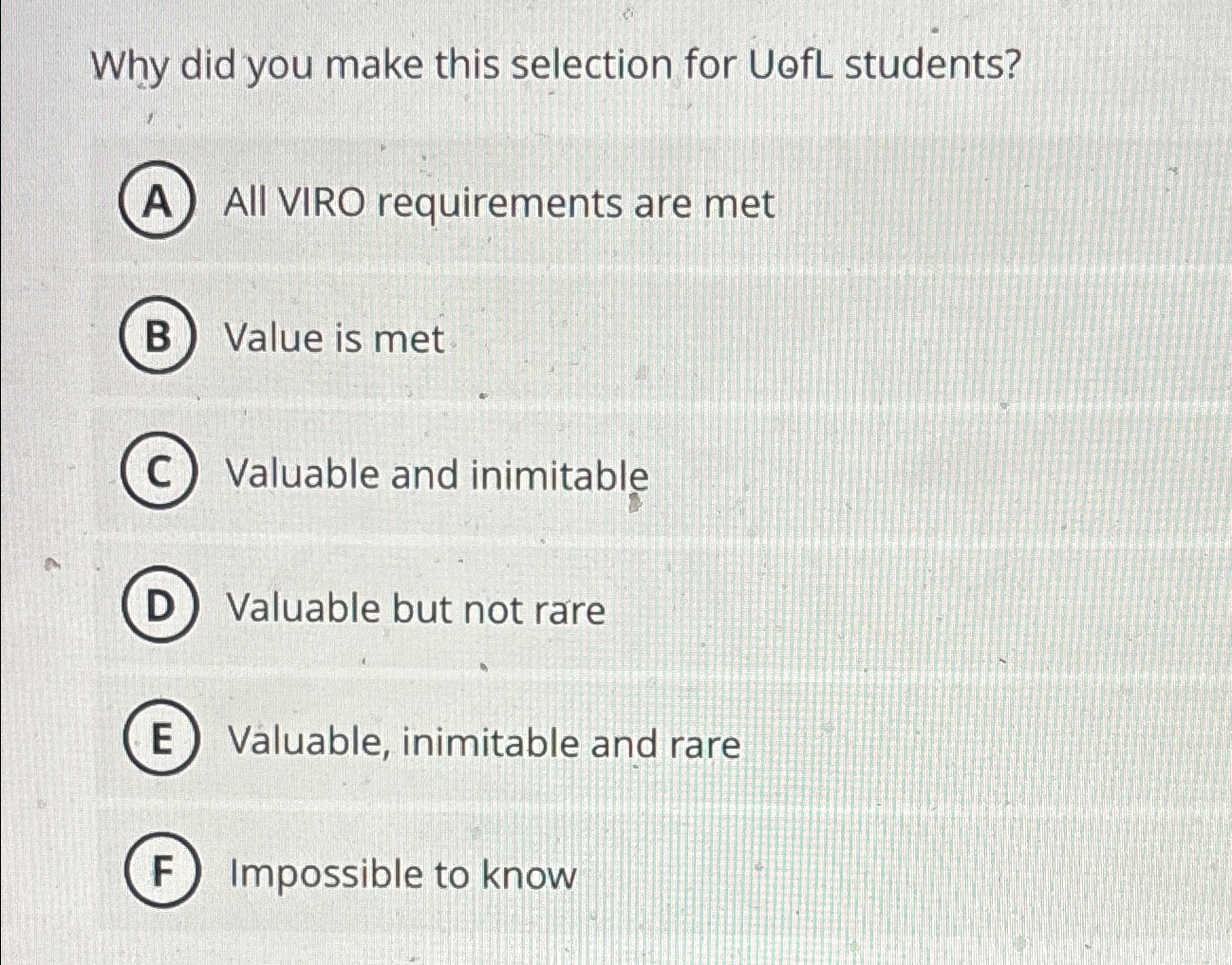 Why did you make this selection for UefL students? All VIRO
