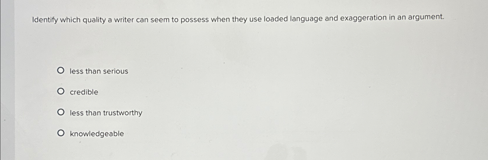  Identify which quality a writer can seem to possess when they