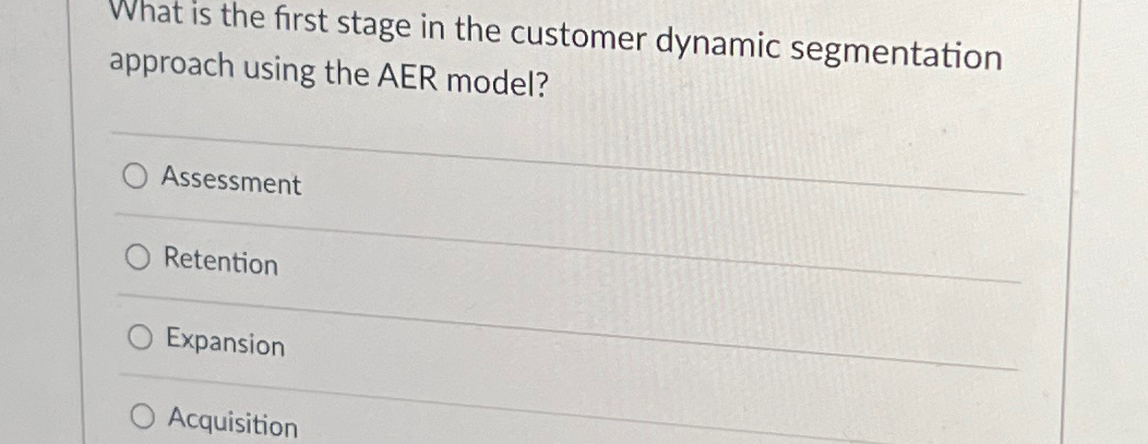  What is the first stage in the customer dynamic segmentation approach