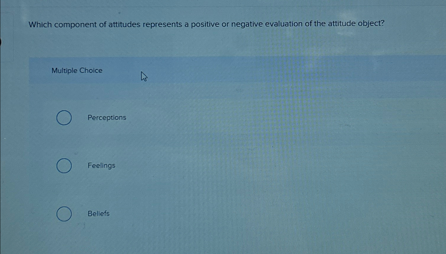  Which component of attitudes represents a positive or negative evaluation of