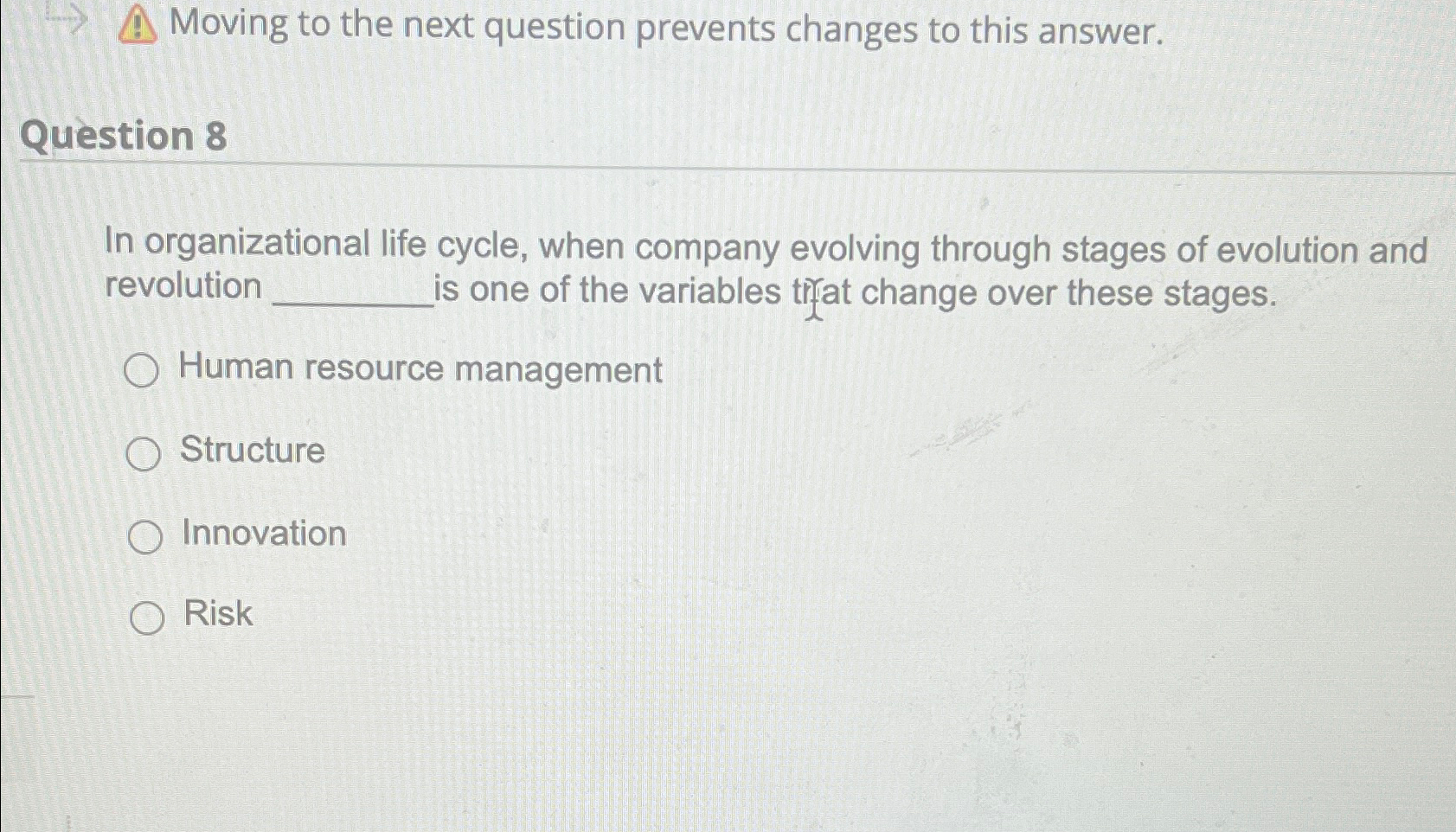  Moving to the next question prevents changes to this answer. Question