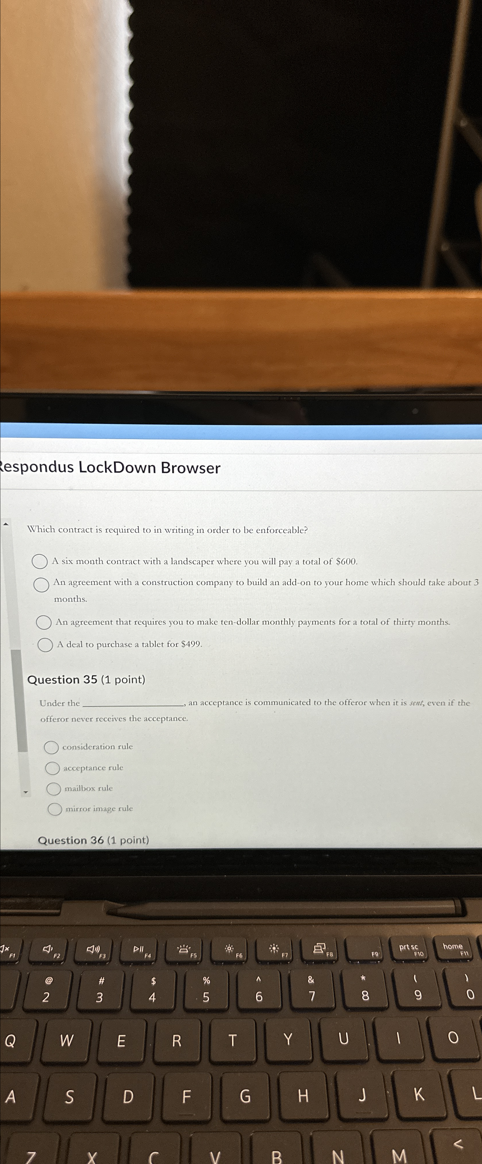  Respondus LockDown Browser Which contract is required to in writing in