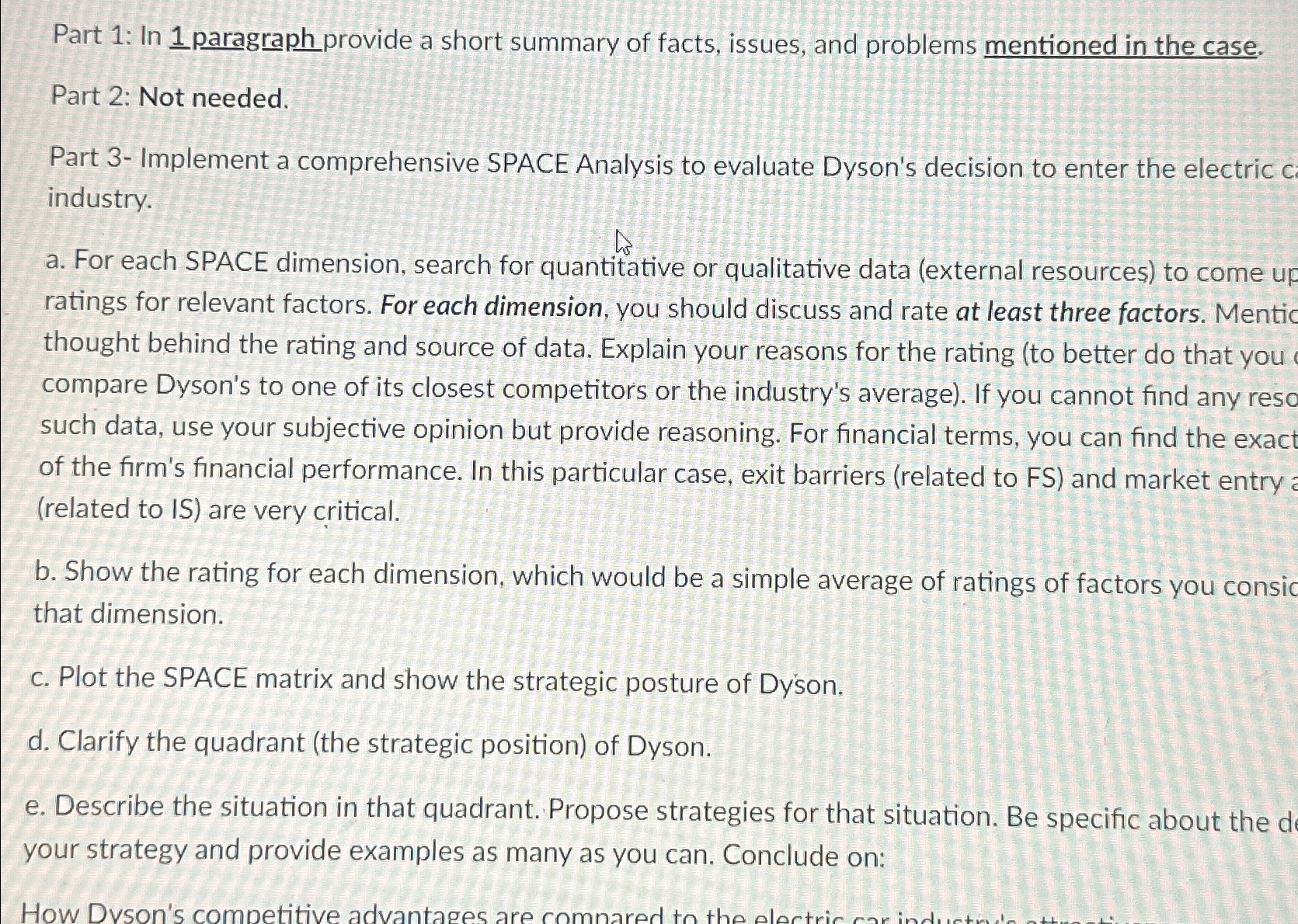  Part 1: In 1 paragraph provide a short summary of facts,