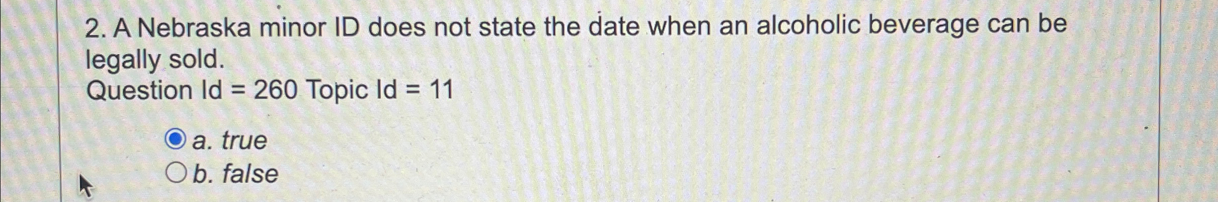  A Nebraska minor ID does not state the date when an