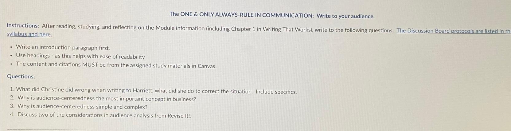  The ONE & ONLY ALWAYS-RULE IN COMMUNICATION: Write to your audience.