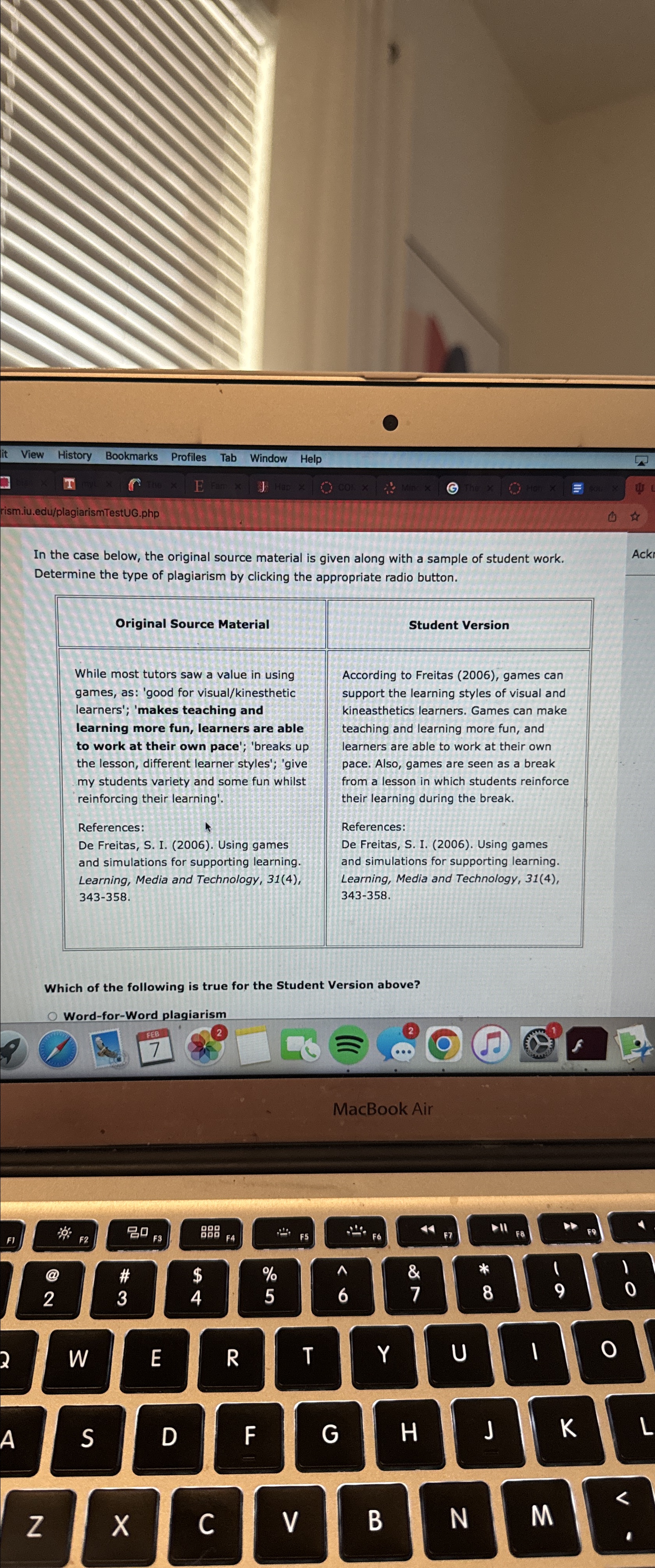  In the case below, the original source material is given along