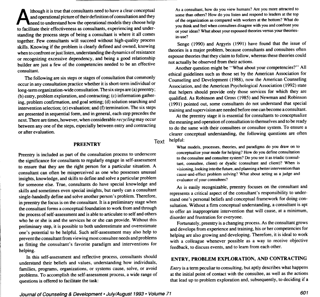 Read The consulting process: A multidimensional approach by Kurpius, DeWayne J;Fuqua, Dale