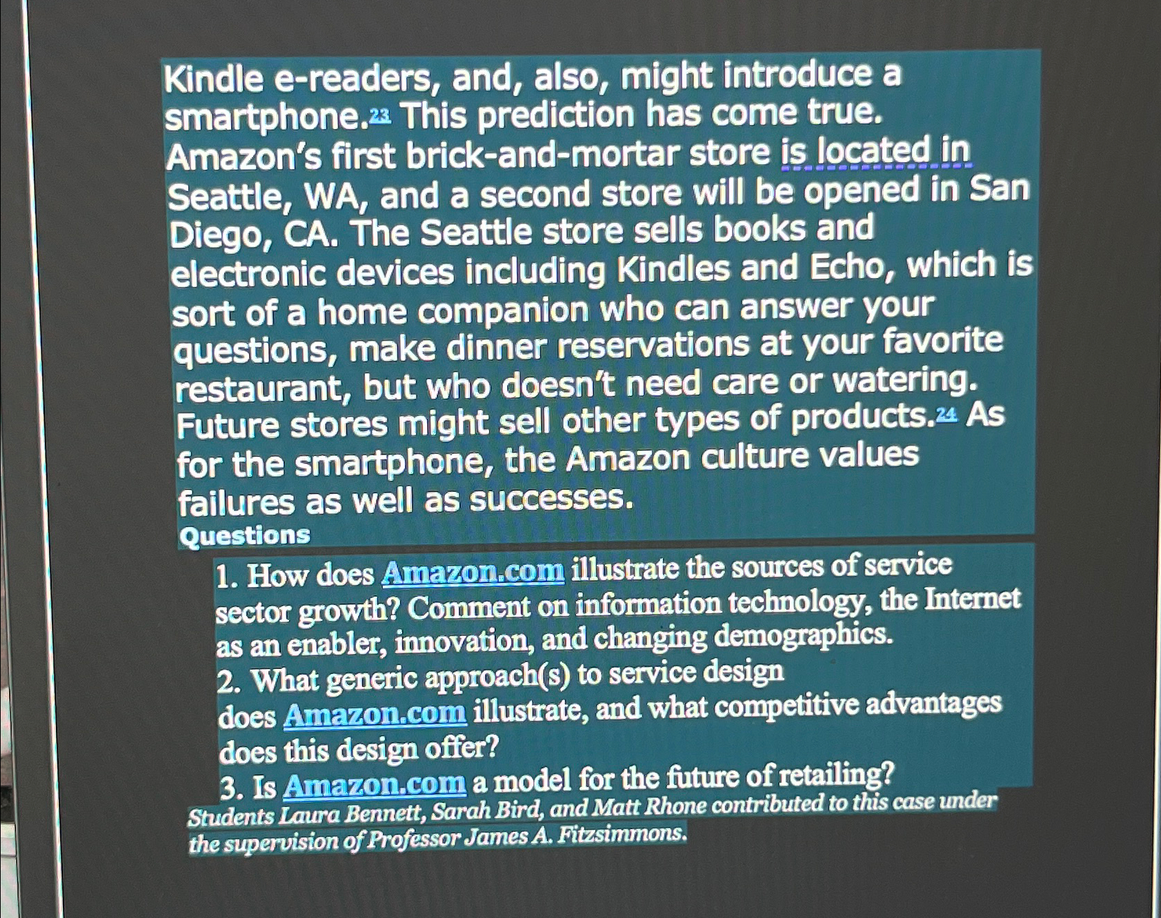  Kindle e-readers, and, also, might introduce a smartphone.23 This prediction has