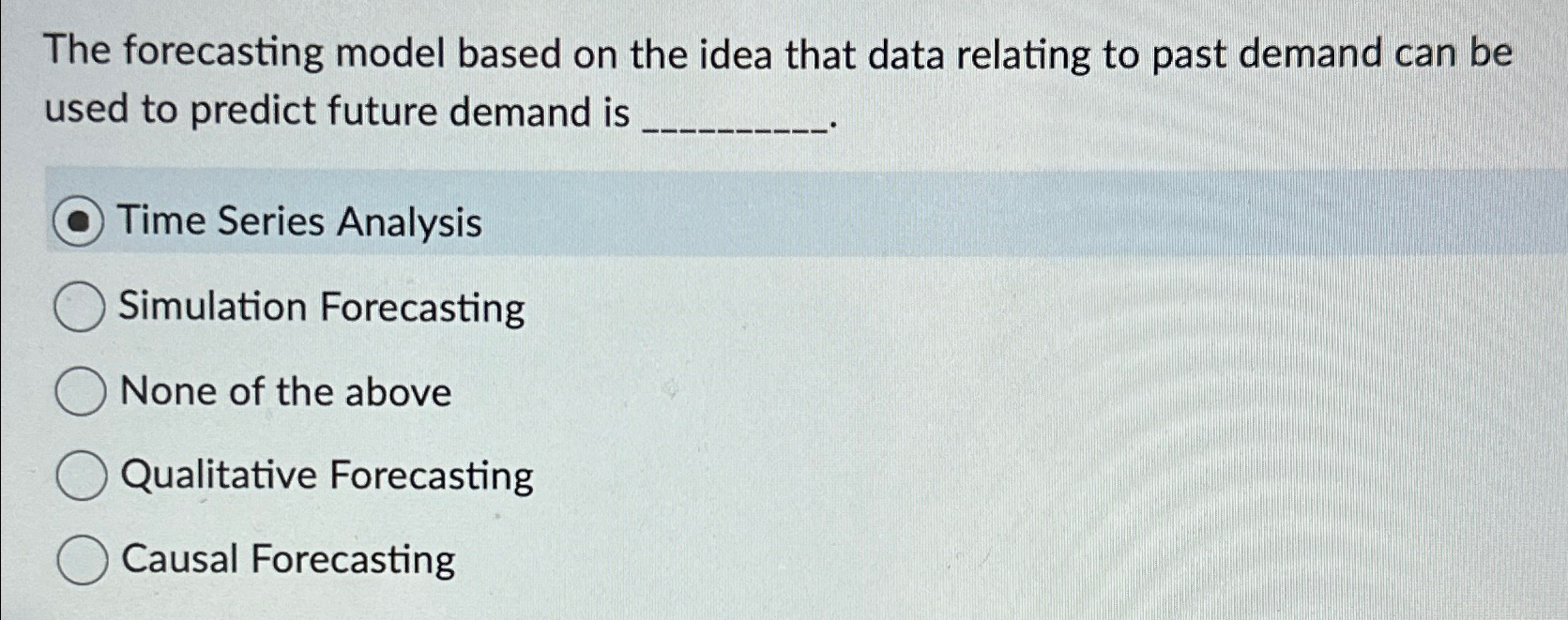  The forecasting model based on the idea that data relating to