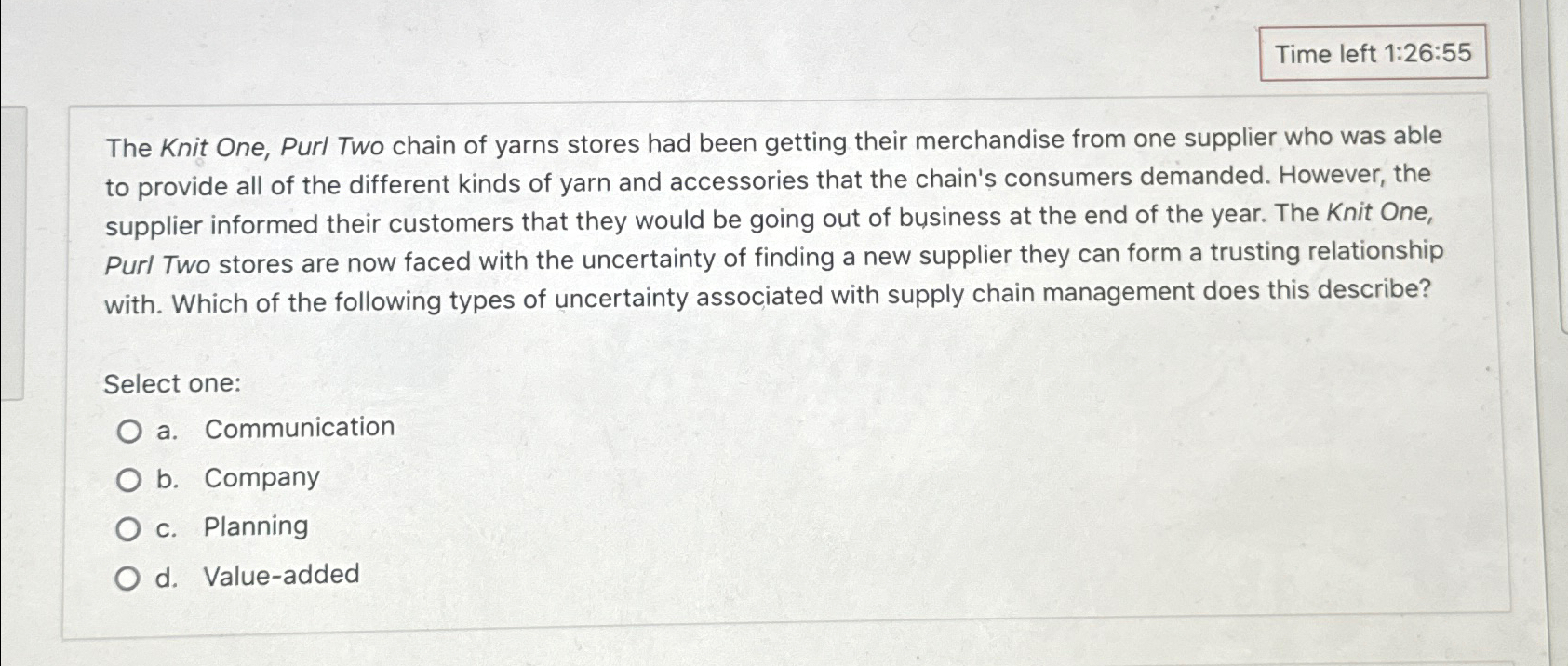  Time left 1:26:55 The Knit One, Purl Two chain of yarns