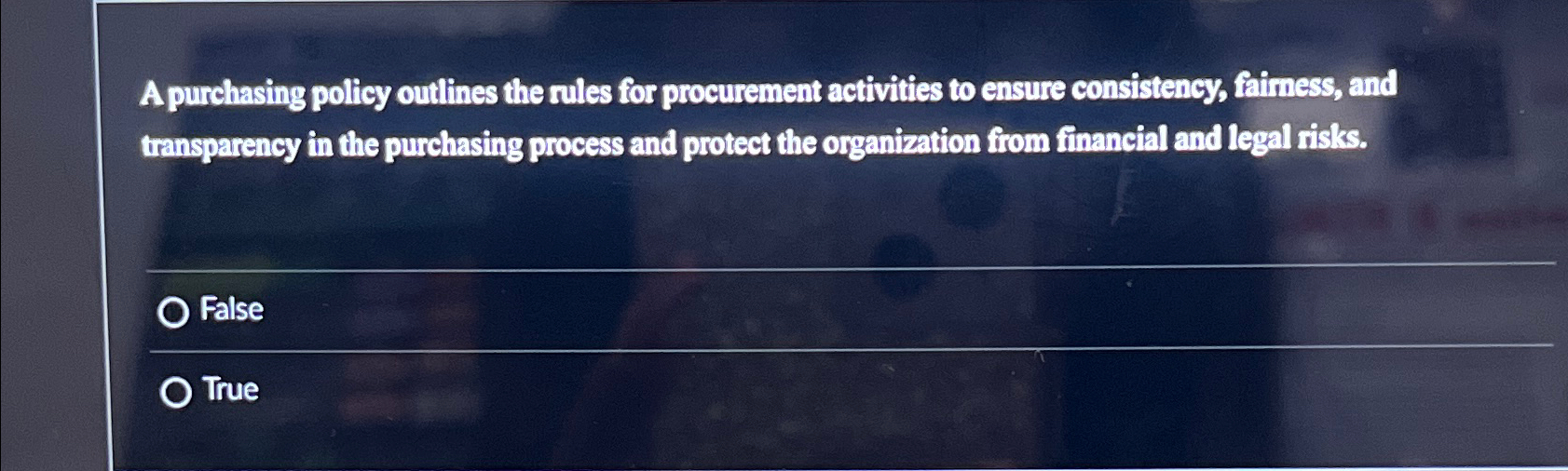  A purchasing policy outlines the rules for procurement activities to ensure