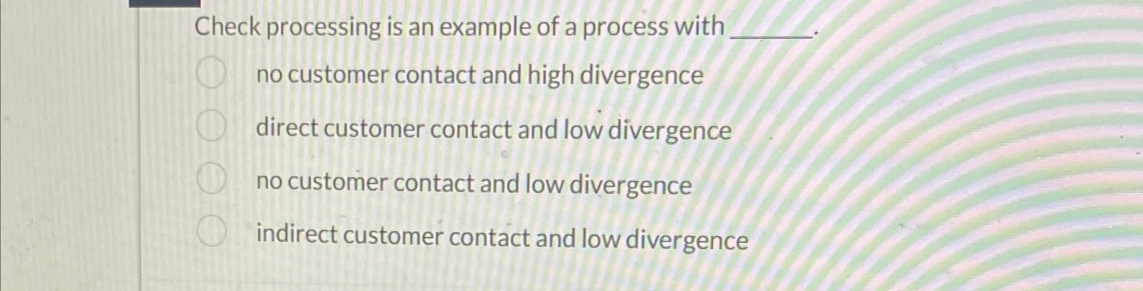  leck processing is an example of a process with no customer
