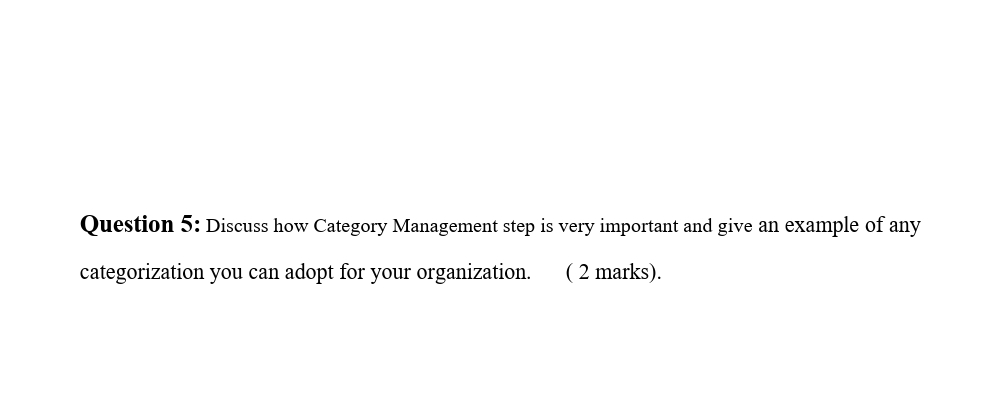  Question 5: Discuss how Category Management step is very important and