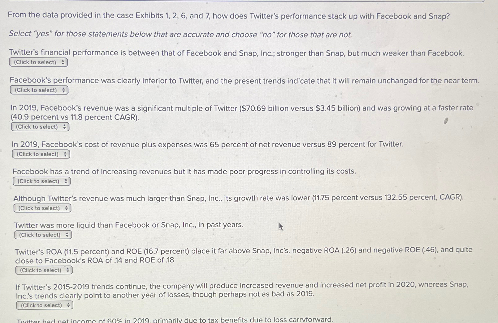  From the data provided in the case Exhibits 1,2,6, and 7,