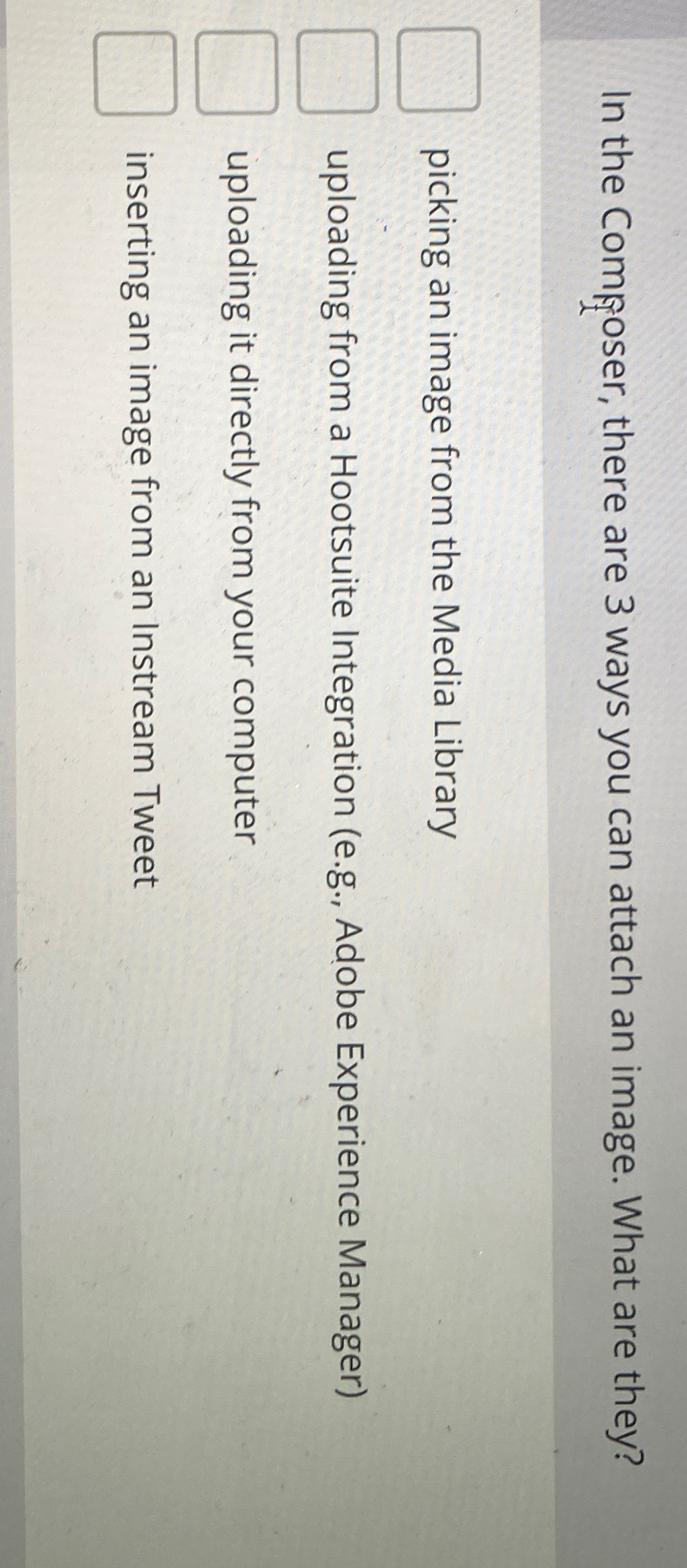  In the Comfroser, there are 3 ways you can attach an