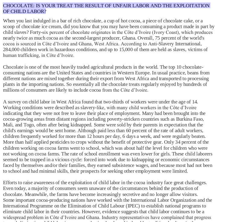 Questions 1. Define the ethical issues. Should labor practices in another country