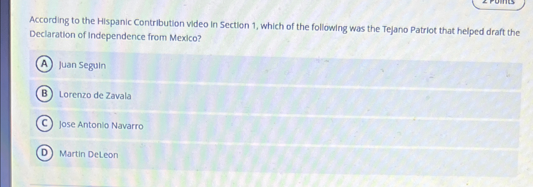  According to the Hispanic Contribution video in Section 1, which of
