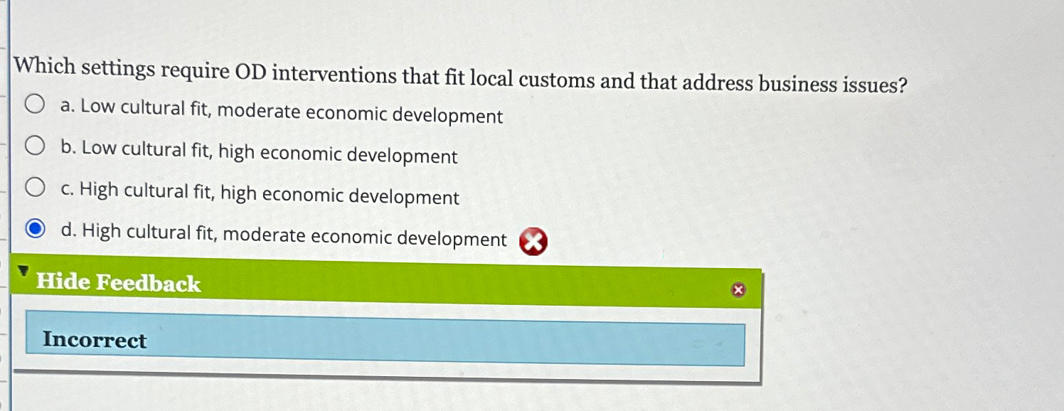  Which settings require OD interventions that fit local customs and that