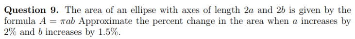 Here is a multi-variable calculus question about linear approximation: Question 9. The