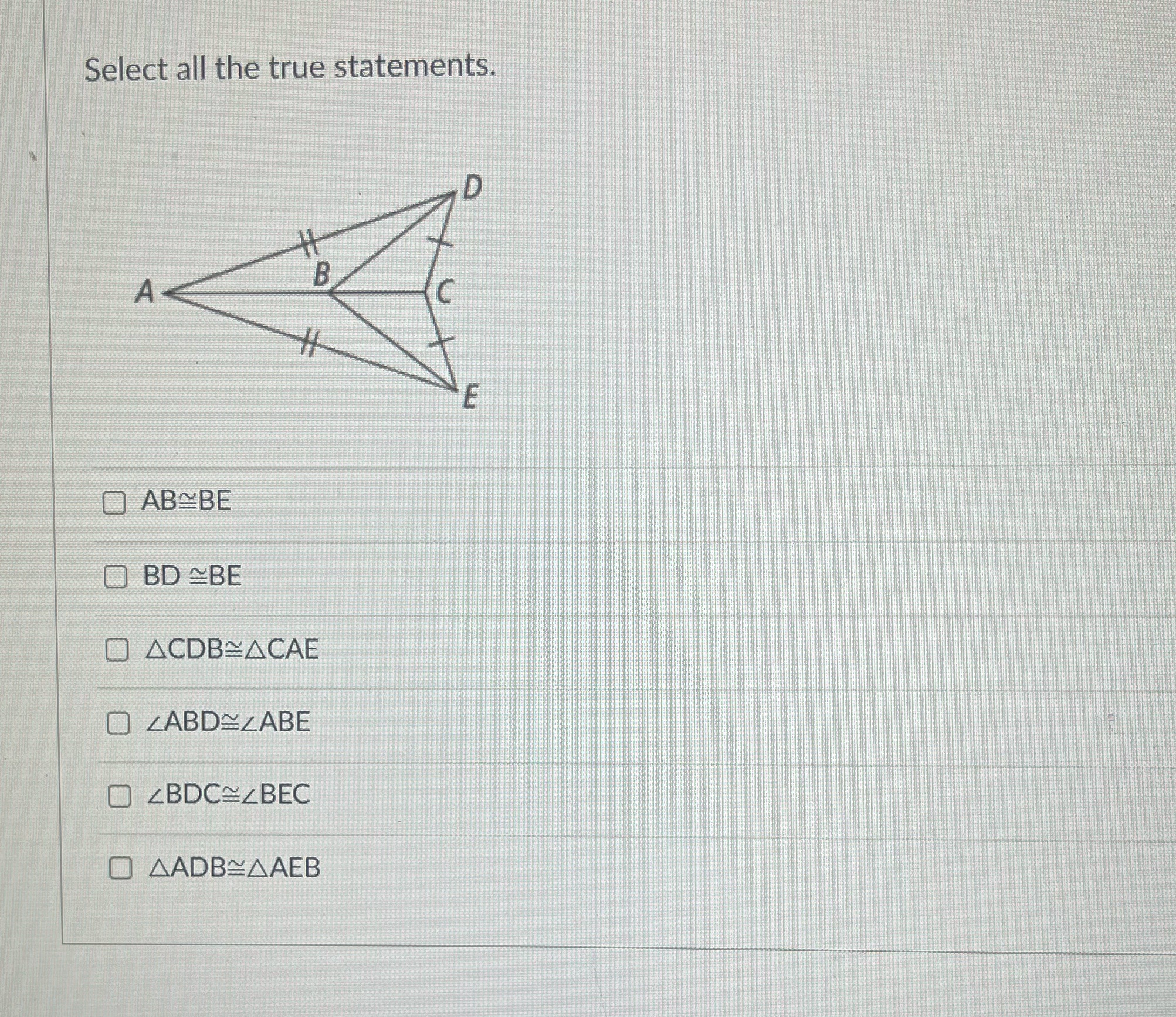 Select all the true statements. D B A C m O