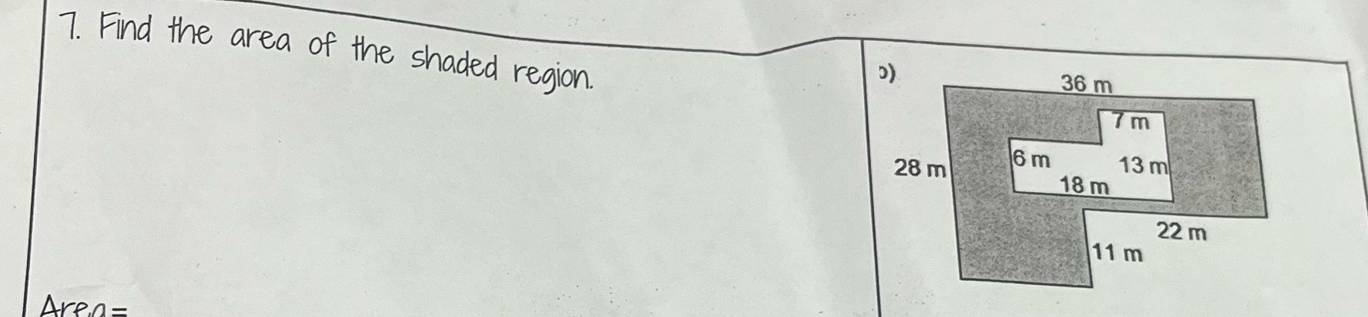 How do I find the area ? \f