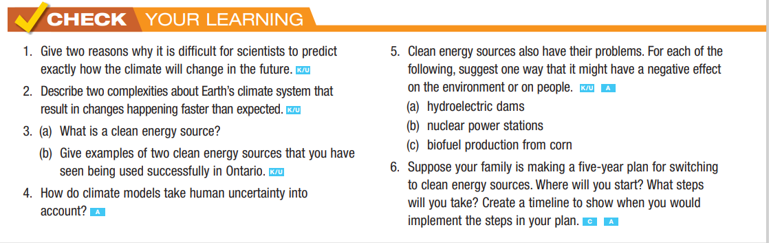 Answer the questions as below: I CHECK YOUR LEARNING 1. Give two
