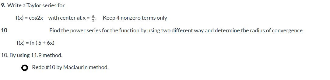 In 11.9, the stuff includes how to represent certain types of functions