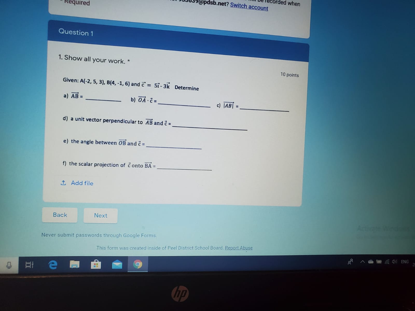 please i need an answer for vectors question asap if possible recorded