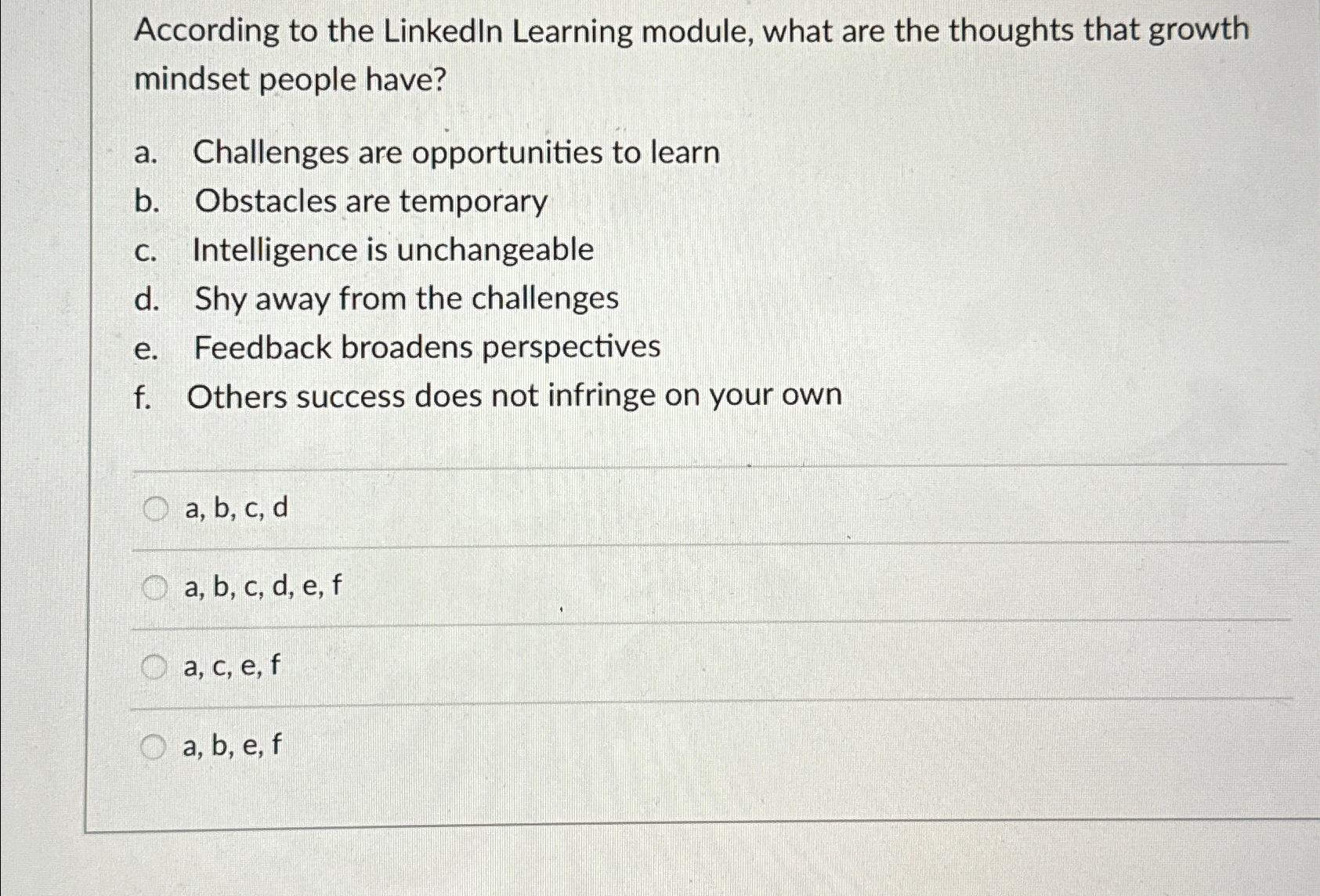  According to the Linkedln Learning module, what are the thoughts that