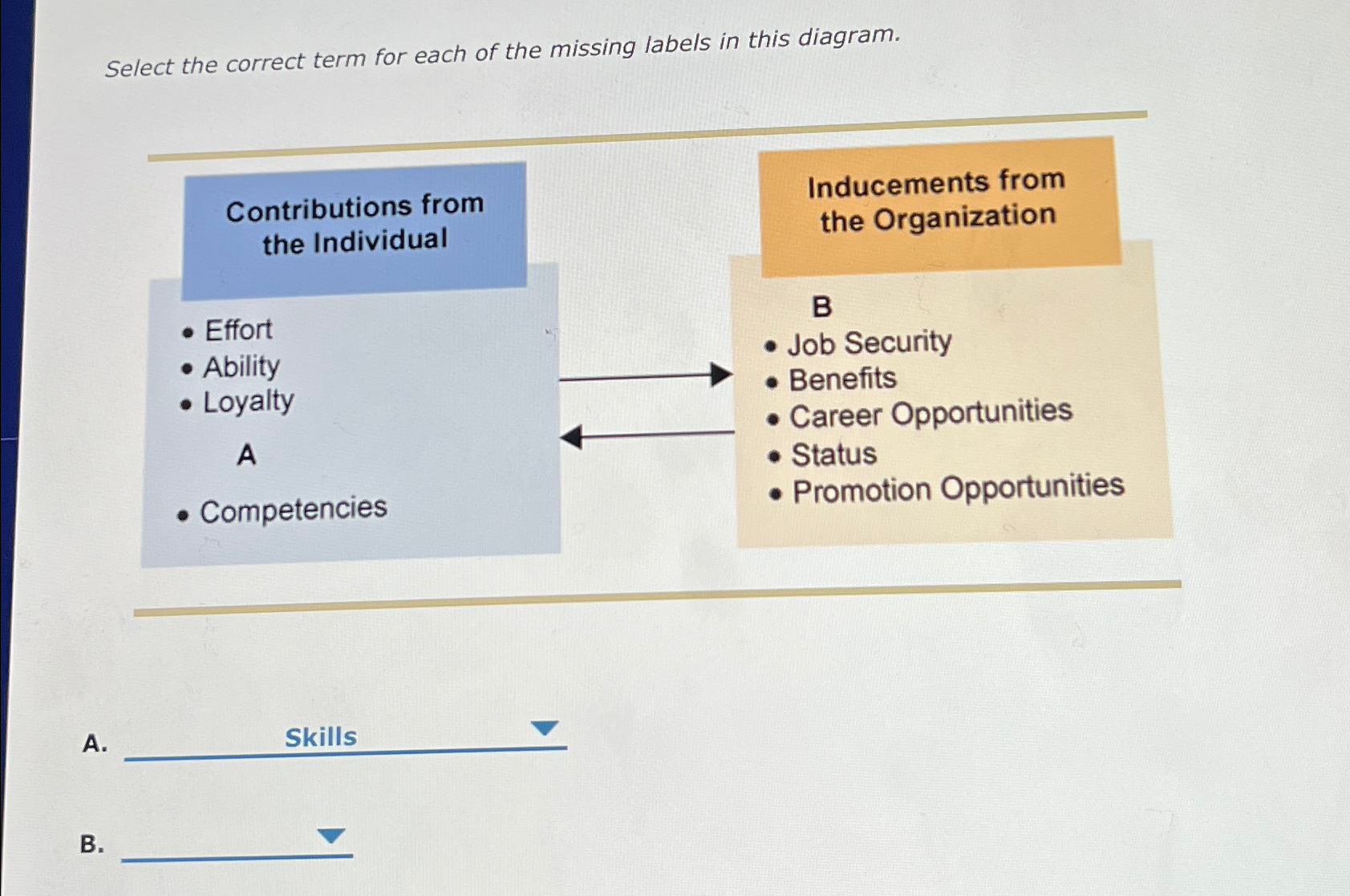  Select the correct term for each of the missing labels in