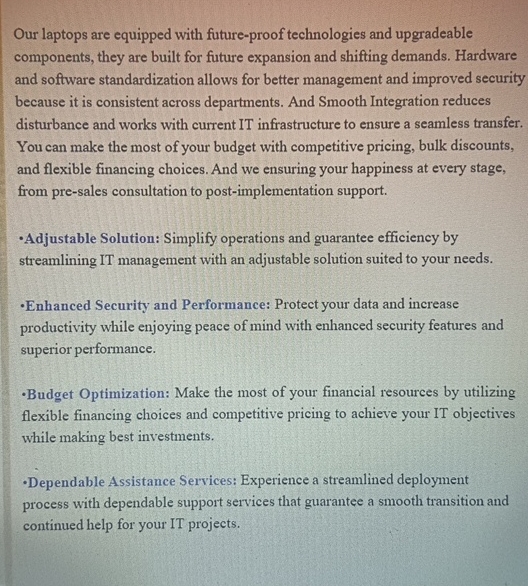  Our laptops are equipped with future-proof technologies and upgradeable components, they