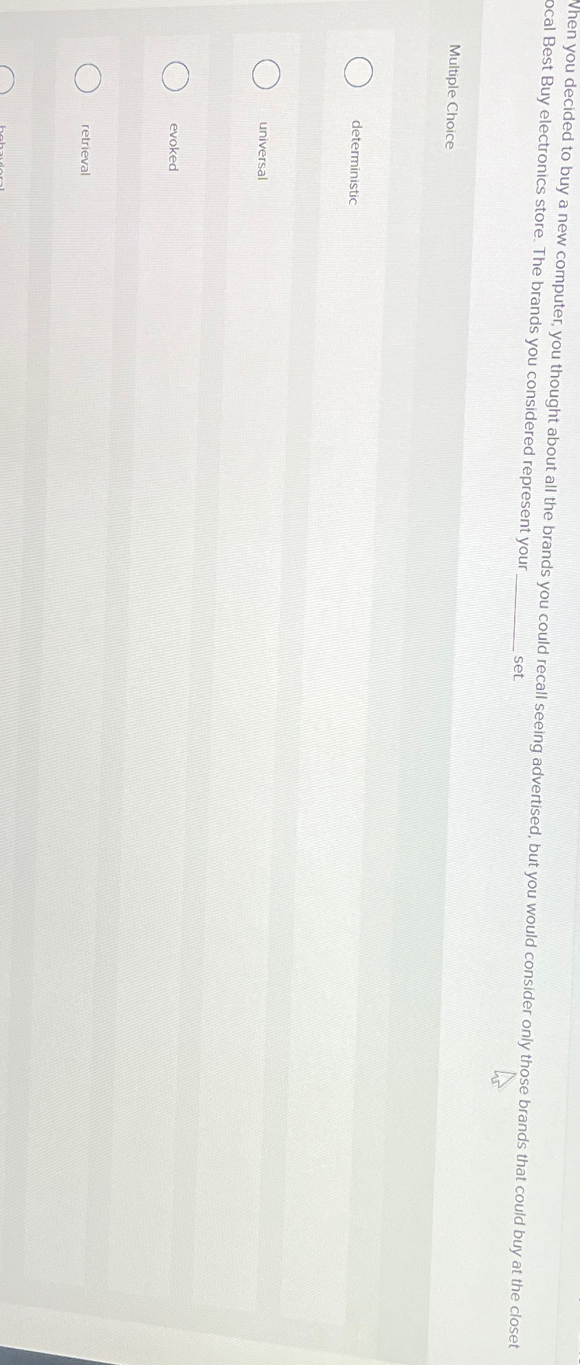  When you decided to buy a new computer, you thought about