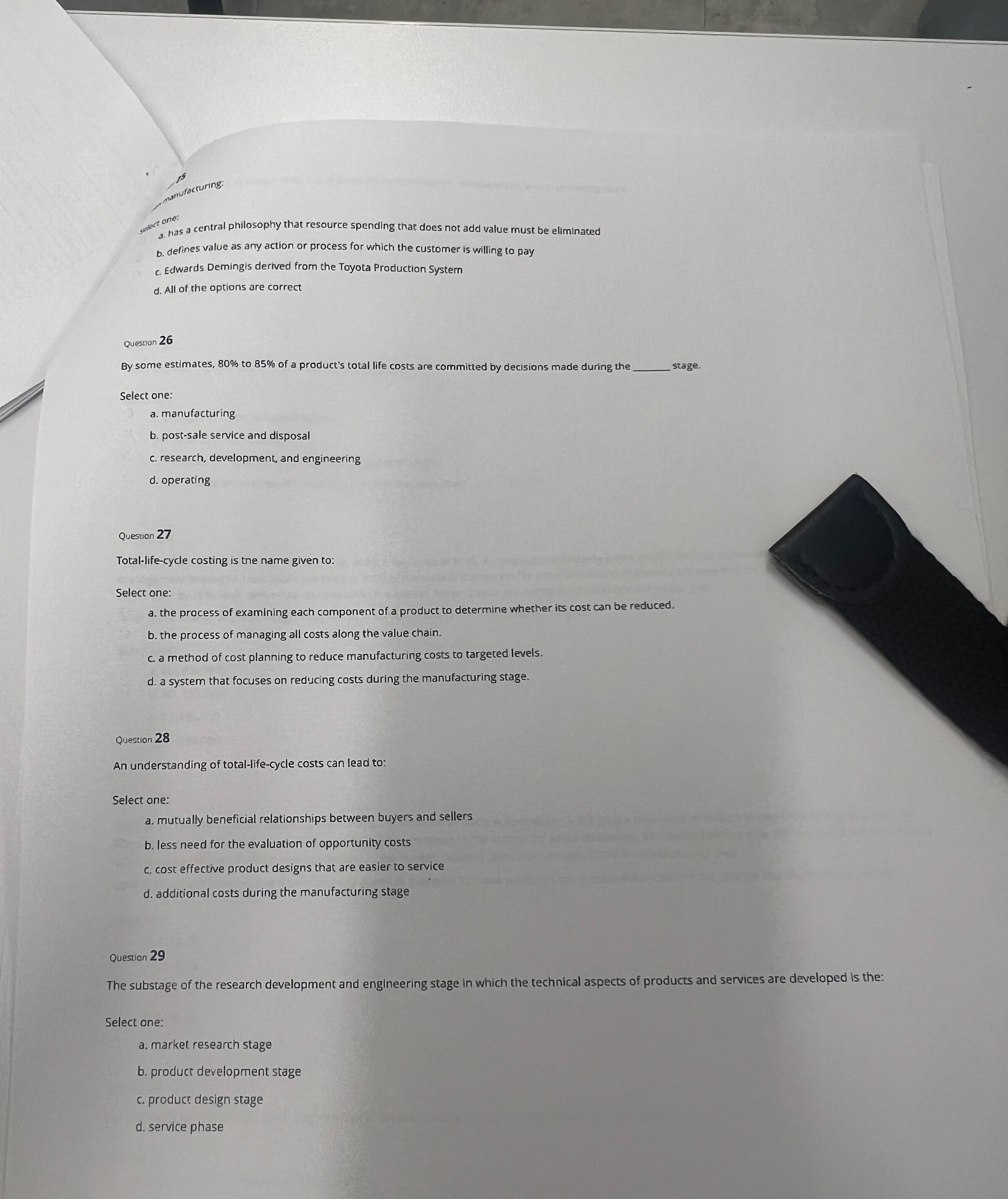  a. has a central philosophy that resource spending that does not