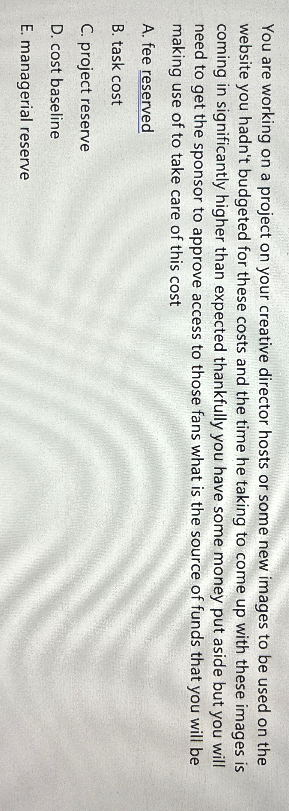  You are working on a project on your creative director hosts