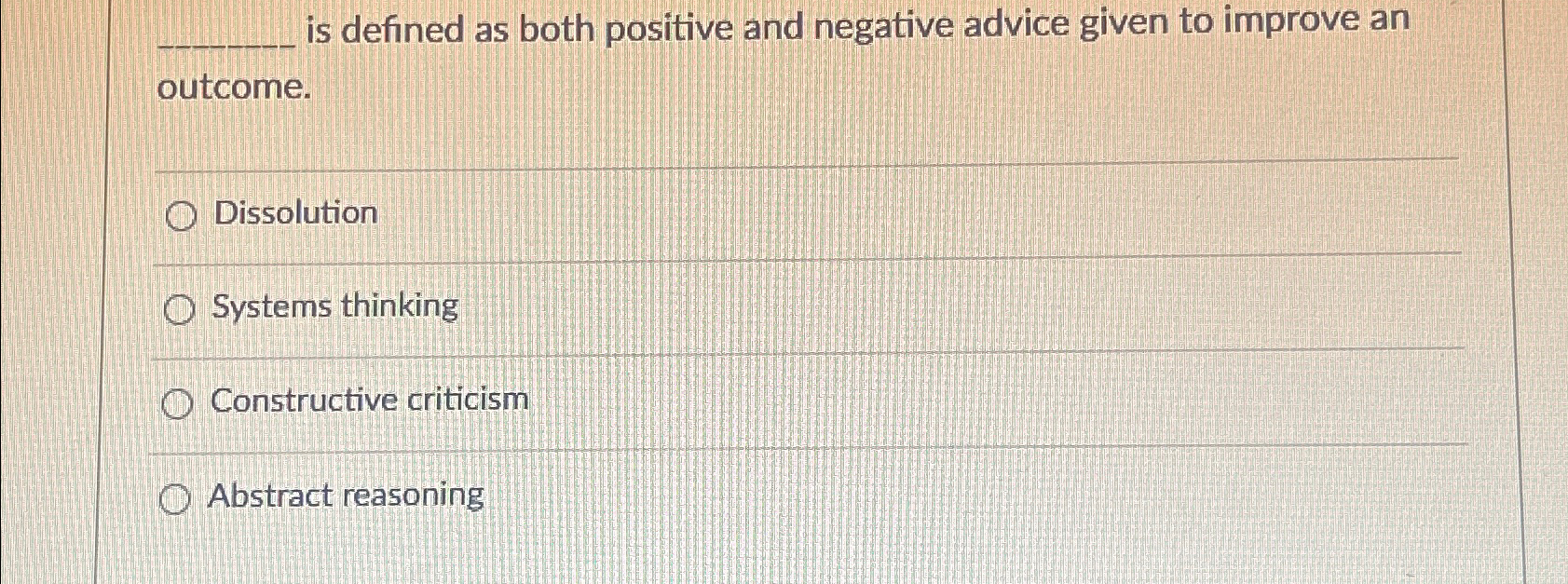  is defined as both positive and negative advice given to improve