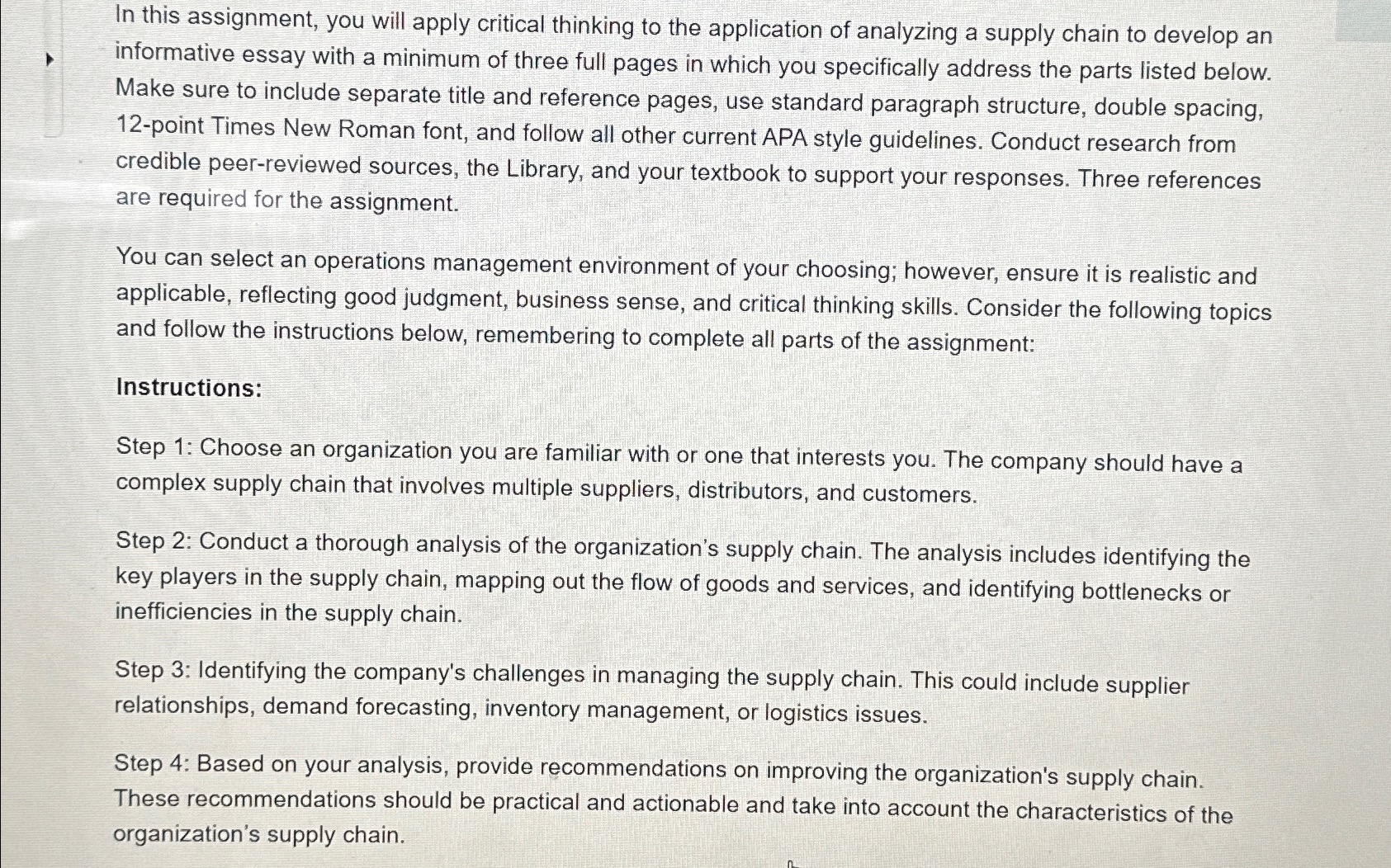  In this assignment, you will apply critical thinking to the application