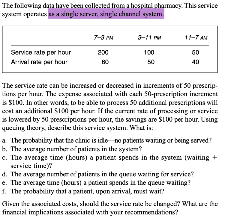  The service rate can be increased or decreased in increments of