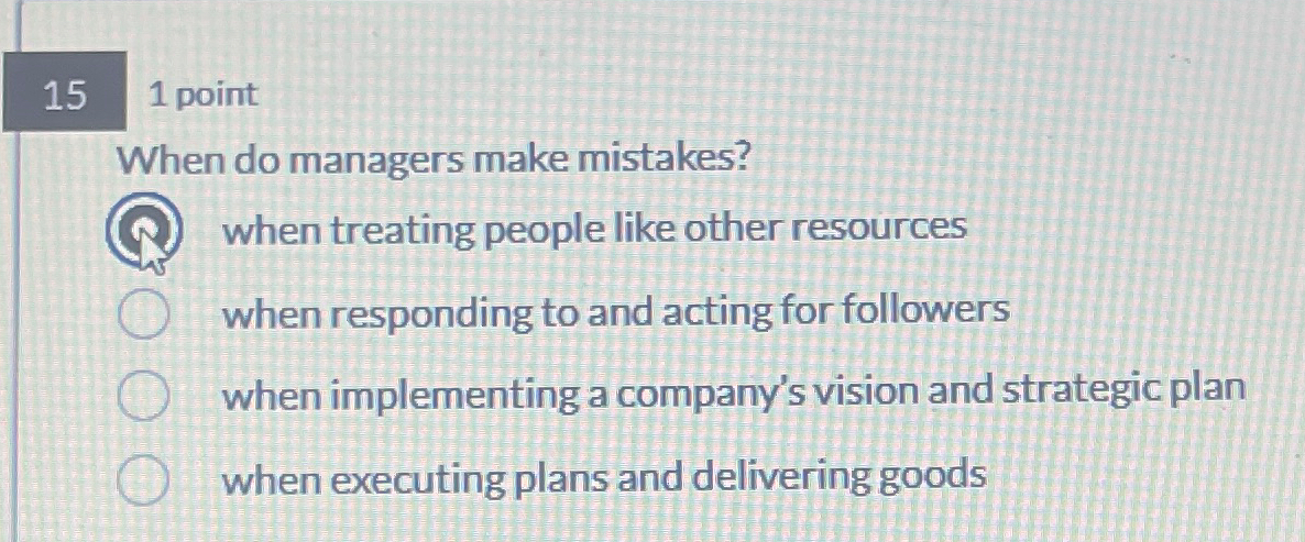  151 point When do managers make mistakes? when treating people like