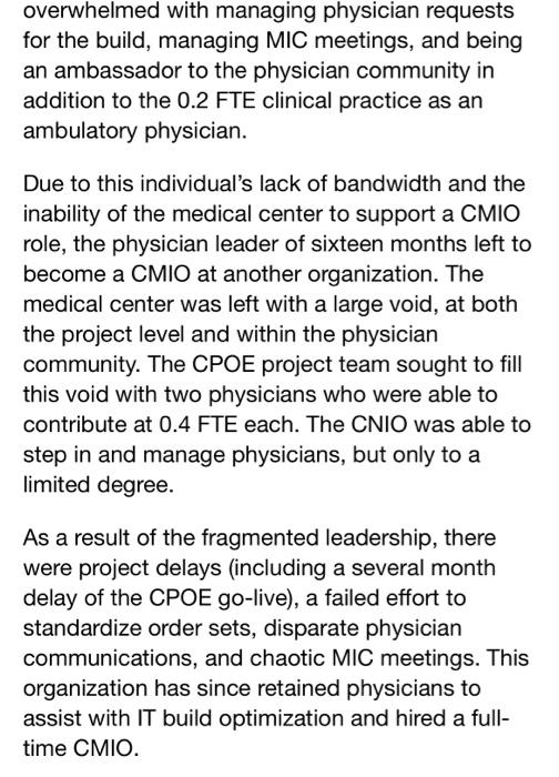 are some lessons learned from the Case Study below? How would you