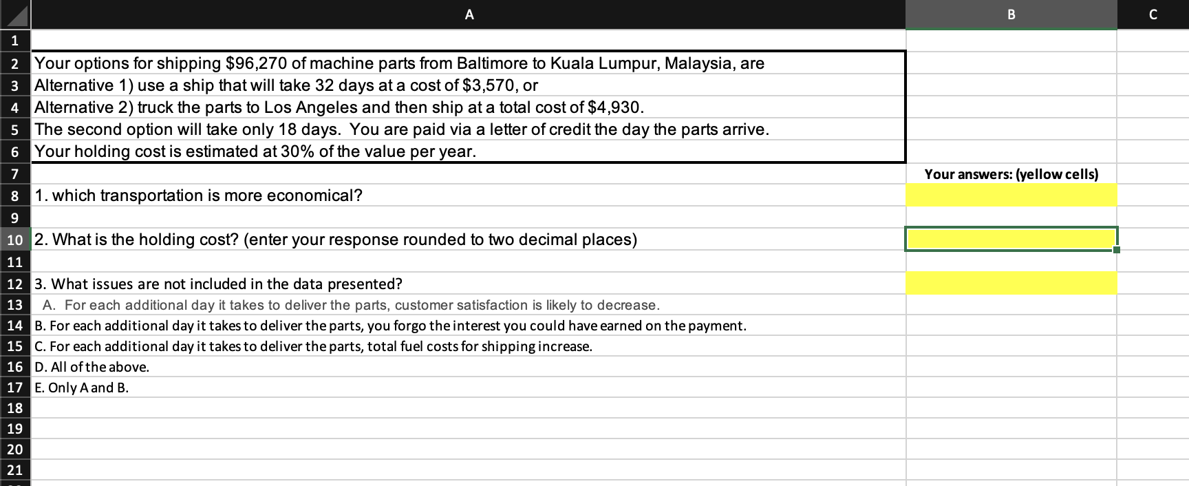  Your options for shipping $96,270 of machine parts from Baltimore to