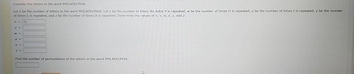  Conwder the tettern in the word PHtLADES PHIR. 