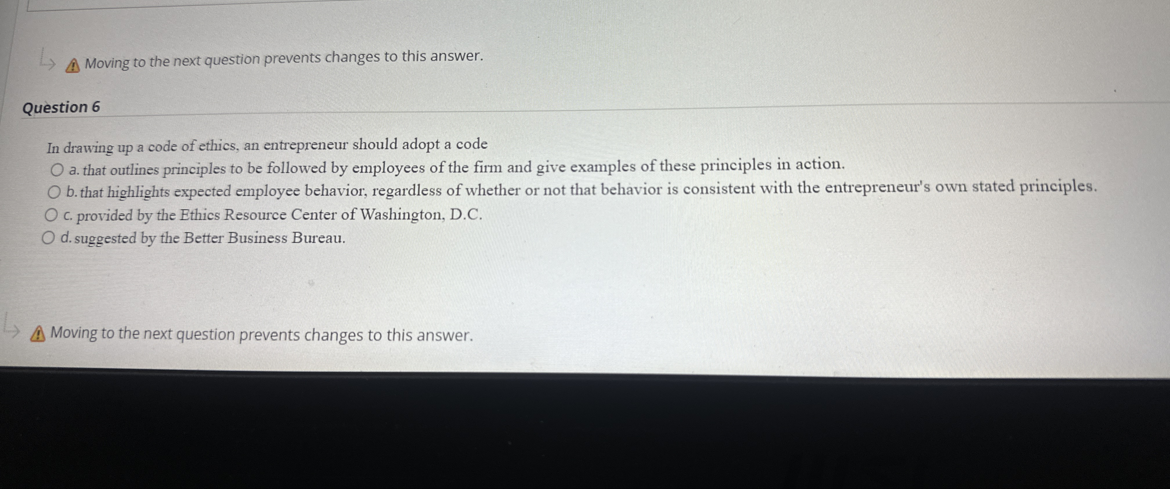  Moving to the next question prevents changes to this answer. Question