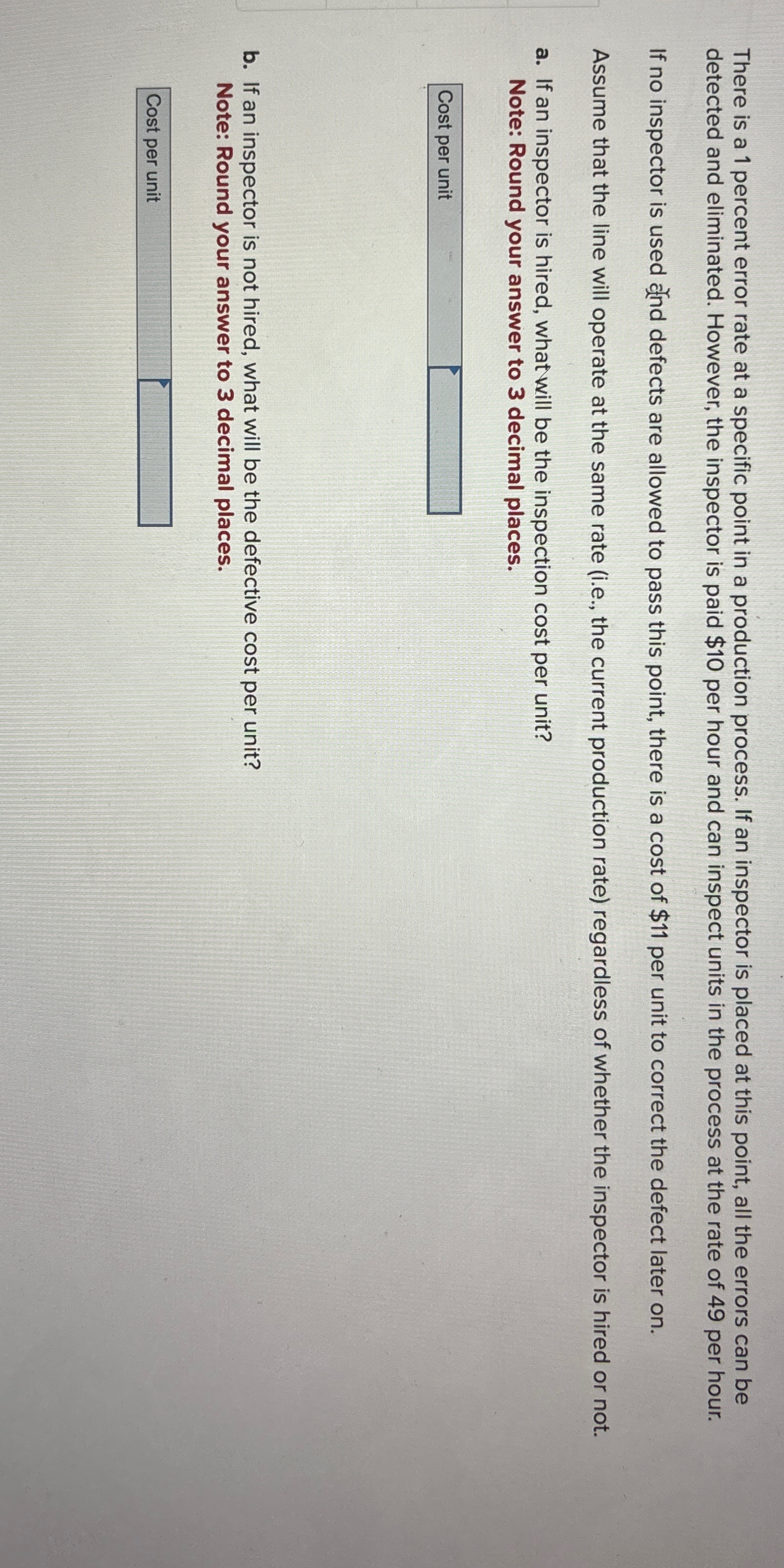  There is a 1 percent error rate at a specific point