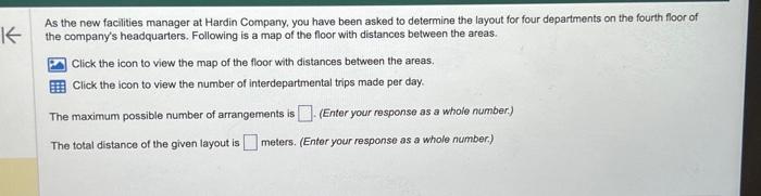 to determine the layout for four departments on the fourth floor of