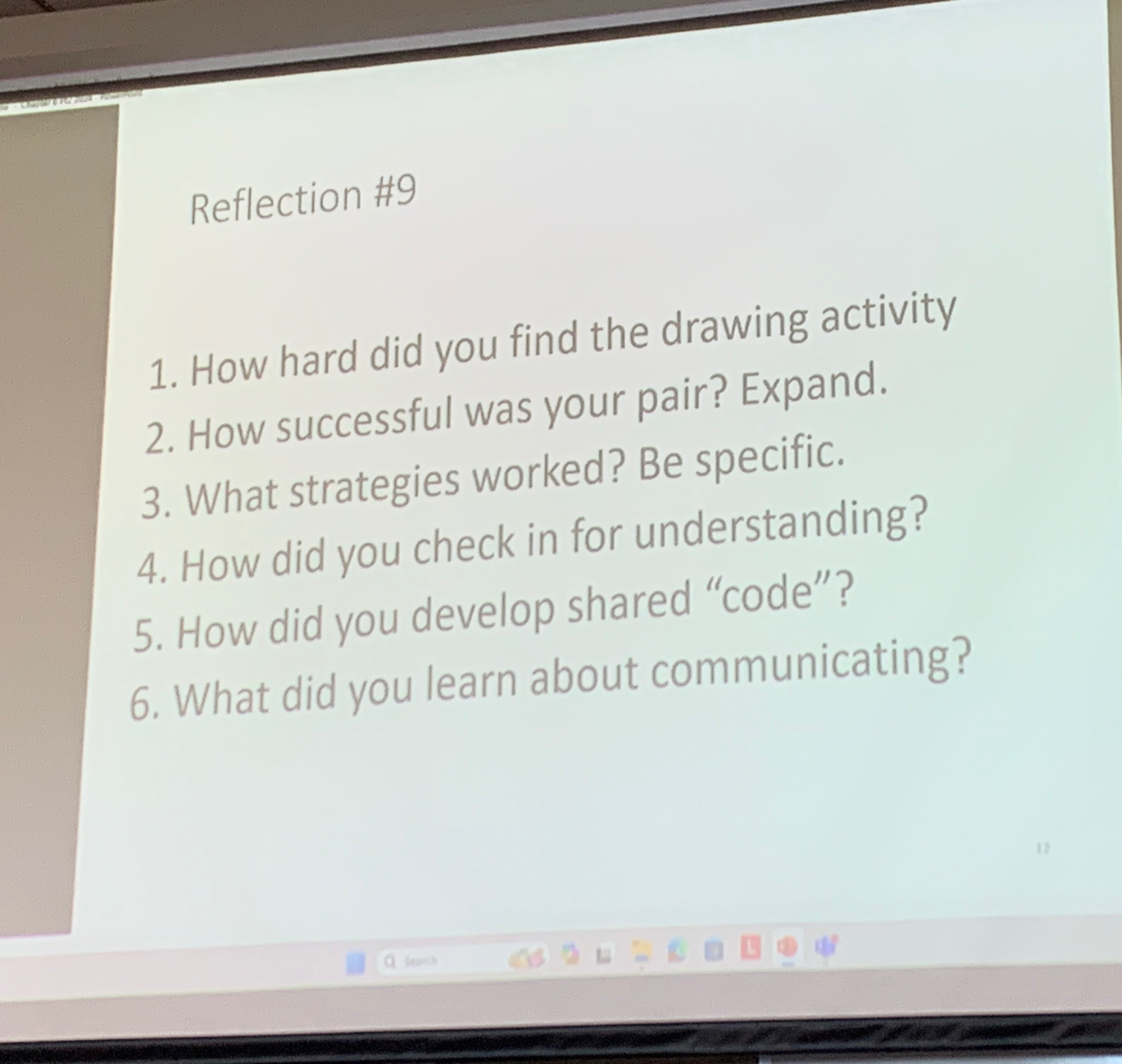  Reflection #9 How hard did you find the drawing activity How